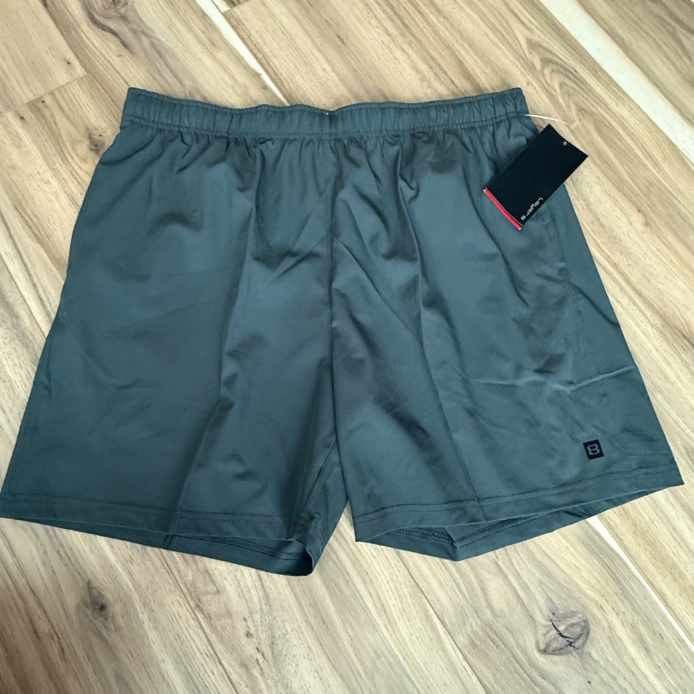 Layer 8 Mens Athletic Shorts‎ Nephrite XL Elastic Waist Drawstring 6 Inch Inseam